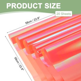 PATIKIL 22.8 x 22.8 Inch Flower Wrapping Paper, 20 Pcs Iridescent Double Sided Plastic Bouquet Packaging Waterproof Florist Supplies DIY Crafts Gift Packaging Gift Box Wedding, Lotus Pink