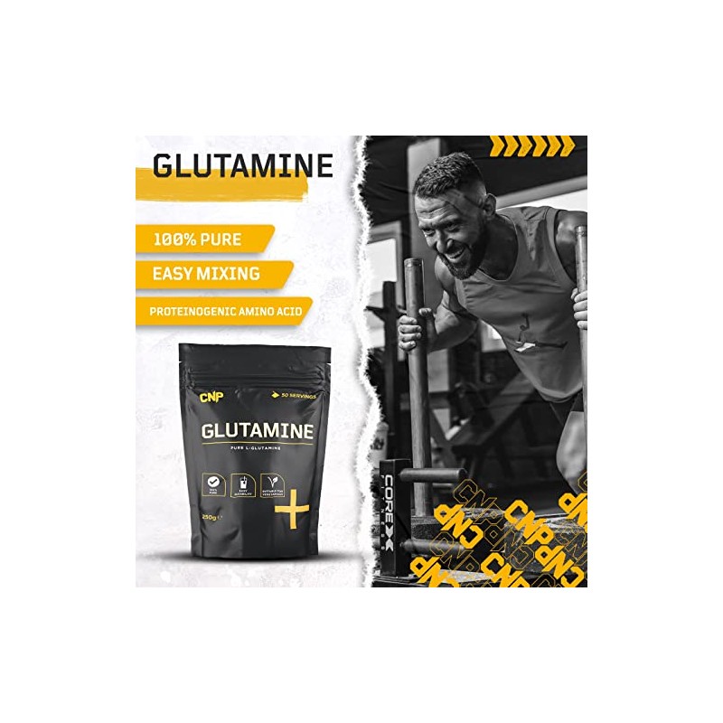 CNP Professional Glutamine, 100% Pure L-Glutamine Powder, 250g Pouch