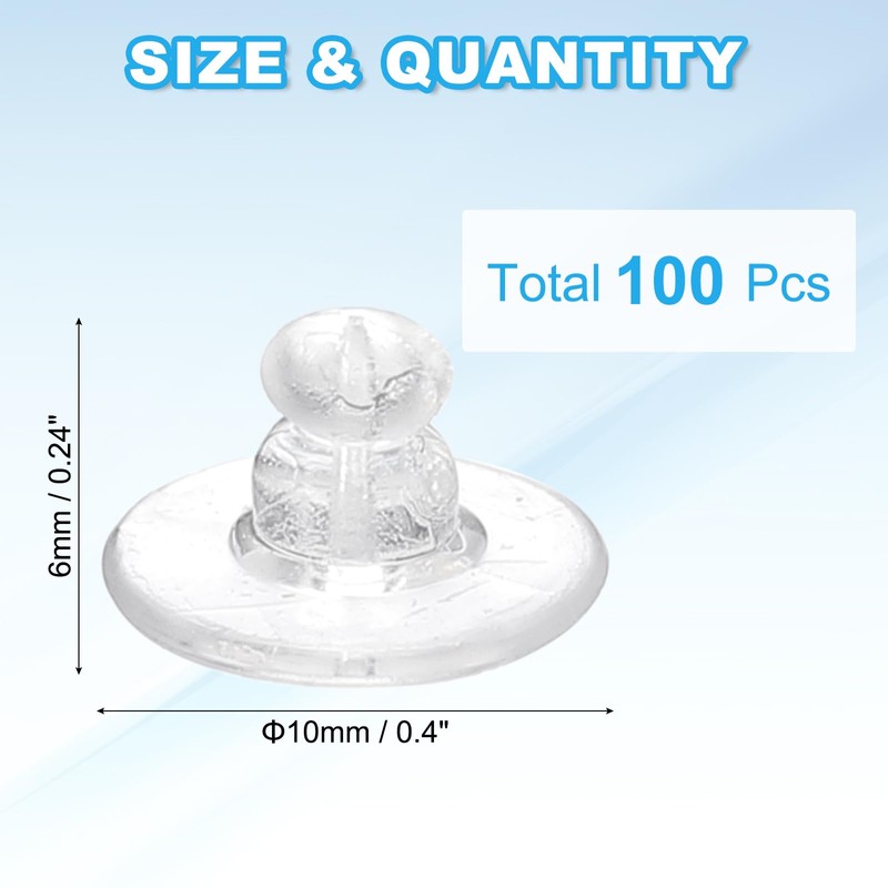 PATIKIL 100 Pcs Earring Backs, Locking Earring Backs Replacements Hypoallergenic