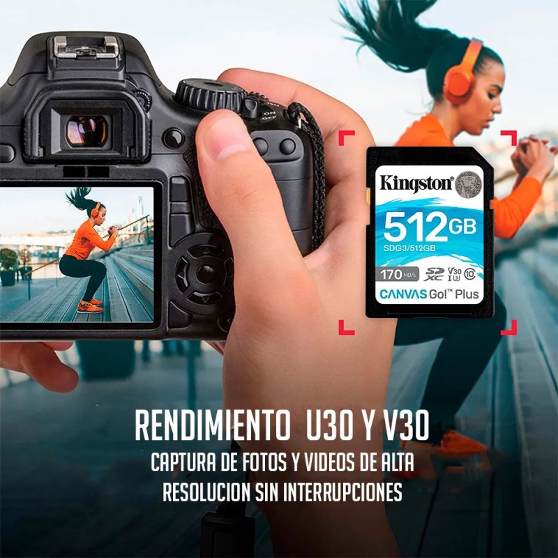 Memoria Sd 64gb Kingston Canvas Go Plus C10 U3 V30