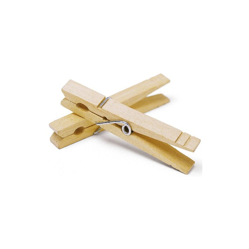 Whitmor 6026-855 Natural Wood Collection Natural Wood Clothespin, Beige, S/50