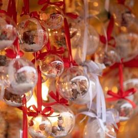 ZOUZJUN Christmas Balls Plastic Balls Set of 10 8cm Plastic Spheres Ornaments Balls Decoration Clear Hollow Spheres Decoration Storage DIY Christmas Clear Baubles Clear Balls, Plastic Fillable Sphere