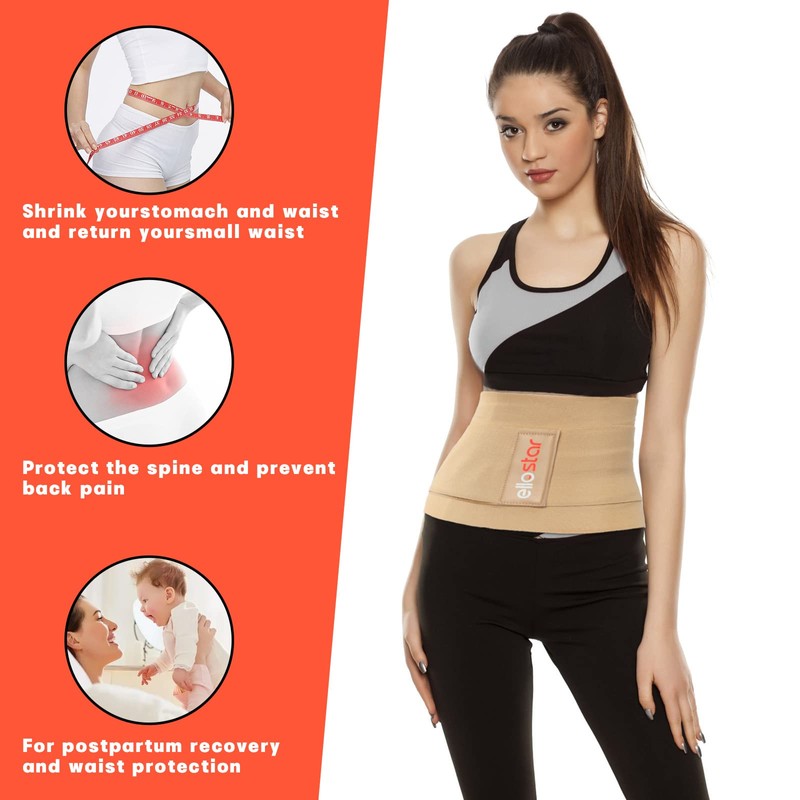 ellostar Waist Wrap Waist Trainer Tummy Control Band Waistline Bandage