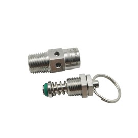HEZONGSION 1/4" NPT Male Stainless Steel SS304 Mini Adjustable Pressure Relief Safety Valve with Lock,165psi Set Pressure,115-175psi Adjustable Pressure Range