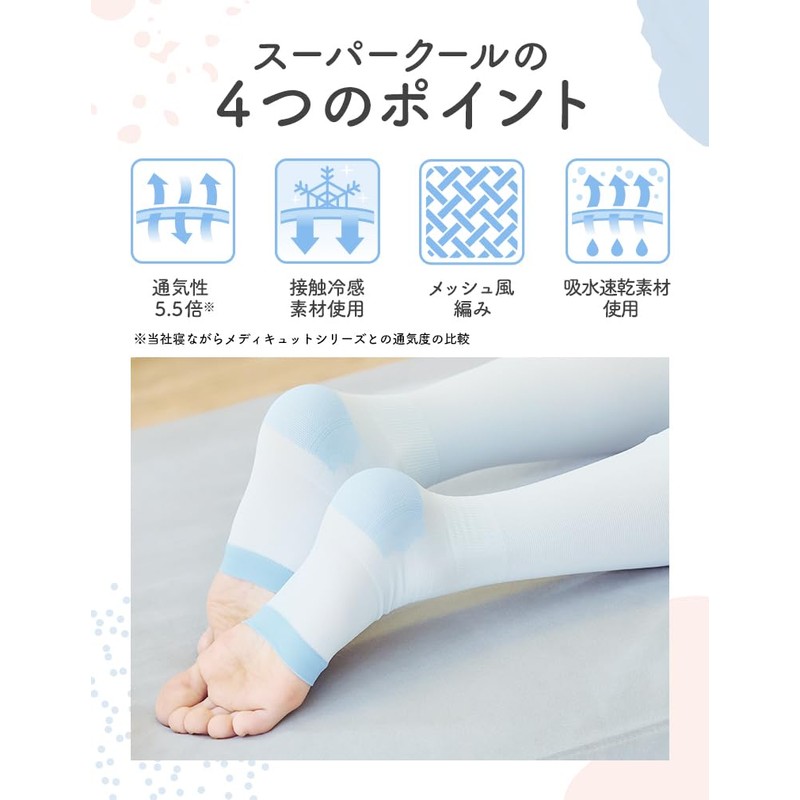 着圧スパッツ メディキュット ボディシェイプ 寝ながらクールスパッツ 骨盤 L 夏用