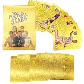 55 Pieces Football Star Card Set, Gold Foil Football Trading Cards, Football Cards 2025, Collecting Football Card for Fans