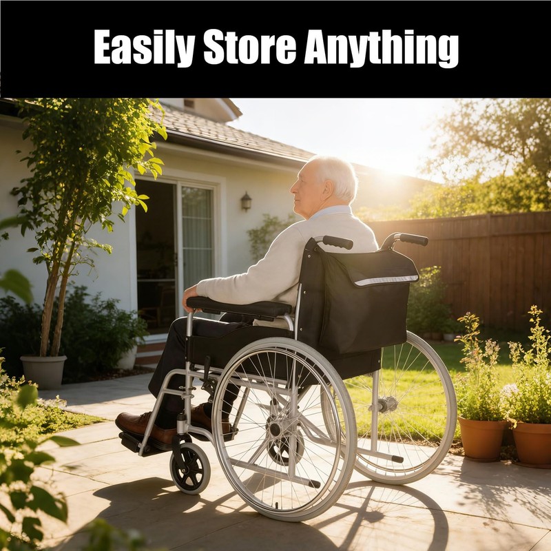 Universal Wheelchair Backpack, Large Capacity Waterproof Storage Bag for Most