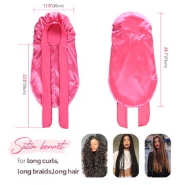YANIBEST Silk Bonnet for Sleeping Braid Bonnet for Long Hair with Tie Band Bonnet for Braids for Black Women Curly Hair Locs