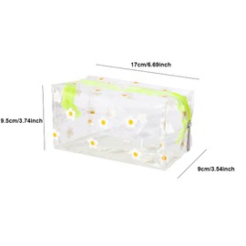 Pack of 2 Cosmetic Bags Transparent PVC Transparent Storage Case Toiletry Bag Waterproof Cosmetic Bag with Zips, multicoloured