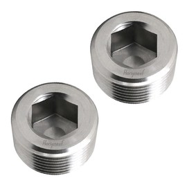 horiznext npt 3/4 stainless steel 304 male thread internal hex countersunk pipe plug fitting, adapt tube socket connect water valve boat cap (2 pcs)