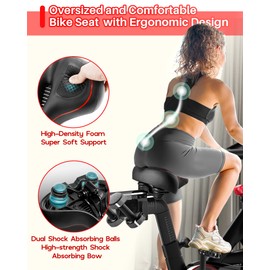 Oversized Bike Seat for Peloton Bike & Bike Plus, Comfort Exercise or Road and Electric Bike Seat Cushion Extra Wide, Bike Saddle Replacement for Women & Men