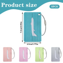 5 Pcs Luggage Tags for Suitcases Travel Tag with Name ID Card Perfect to Quickly Spot Luggage Suitcase Privacy Protection Travel Accessories Essential (5 Colors)