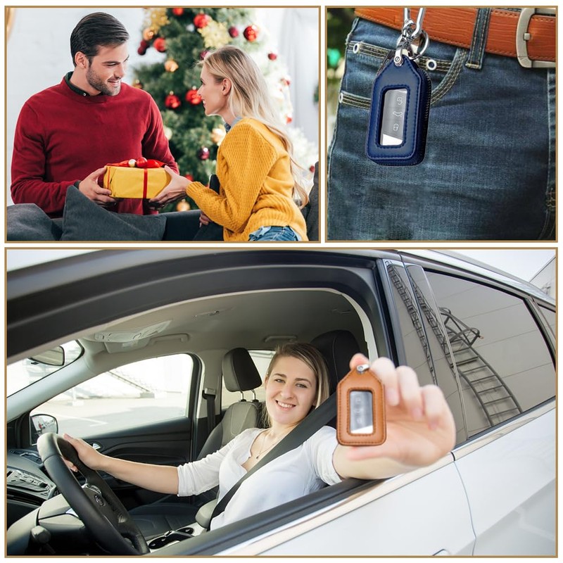 LIANHATA Smart Key Case with Window, PU Leather, Key Case,