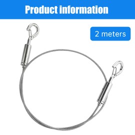 Stainless Steel Adjustable Hanging Wire - Heavy Duty 2m X1.5mm, Holds 44lb/20kg, Ideal for Picture Frames, Mirrors, and Wall DIY Holders