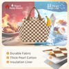 Lunch Box for Women Checkered,Cute Lunch Bag Insulated Adult,Leakproof Corduroy