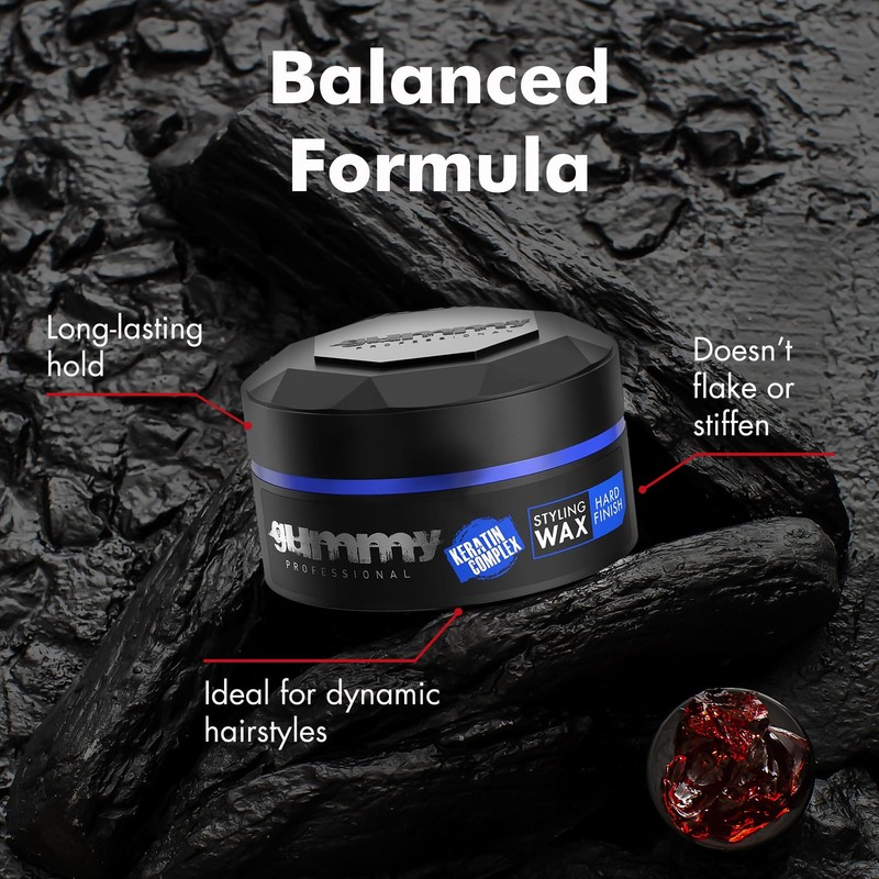 Gummy Professional Hard Finish Hair Wax - Maximum Hold Styling