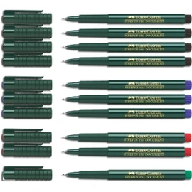 Faber-Castell Fibre Pen, Fine-Pen 1511, 0.4 mm, assorted colours, 10 Stifte