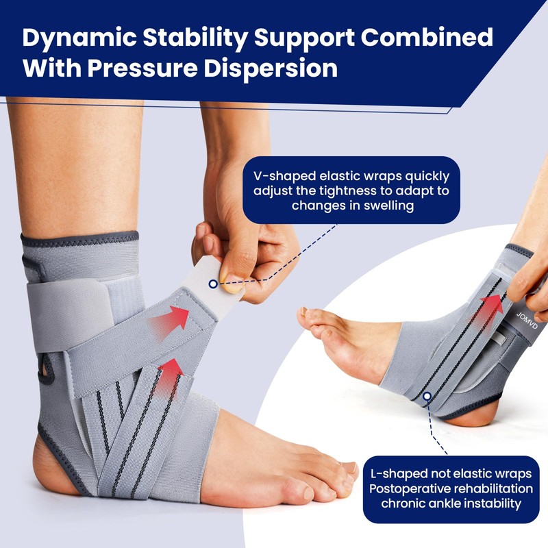 JOMVD Ankle Brace for Women Men, Adjustable Ankle Support with