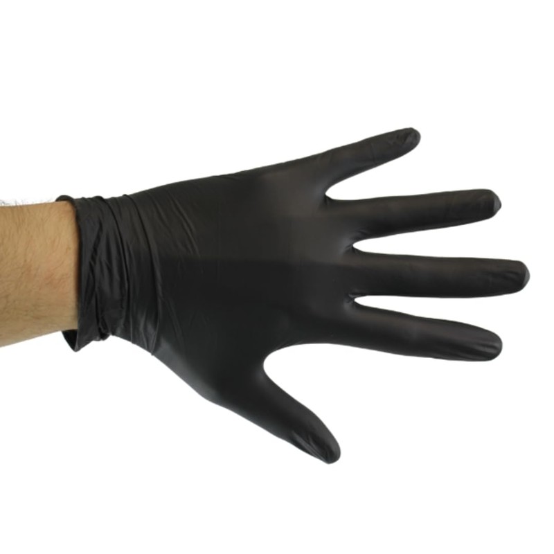 Mamba Med Black Nitrile Disposable Gloves, Extra Large, Black, 100