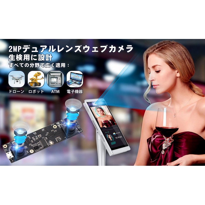 ELP Webcam, 2 Megapixels, Dual Lens, Camera, FHD, 1080p, 30