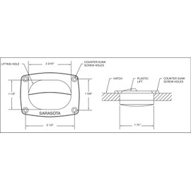 Sarasota Quality Products LR400 Plastic Lift (Black) (Fits in 1-3/4inch Wide x 2-1/2inch Long Oblong Hole)