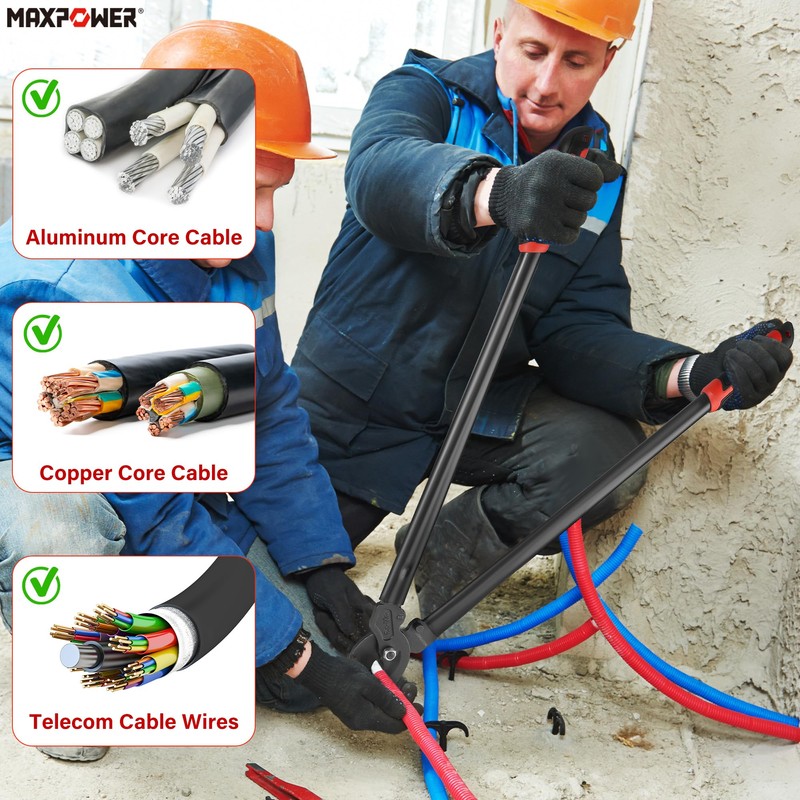 MAXPOWER Cable Cutters, 25-Inch Heavy Duty Cable Cutter for Aluminum,