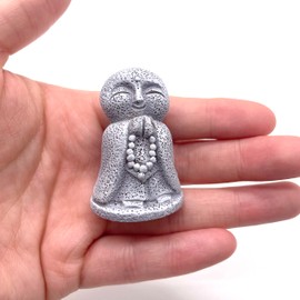 RemeeHi Jizo Set Healing Cute Small Figurine Prayer Jizo Sama Protection God Granite Happy Wishes Good Edge Cute Granite Statue of God and Buddha (Reish)