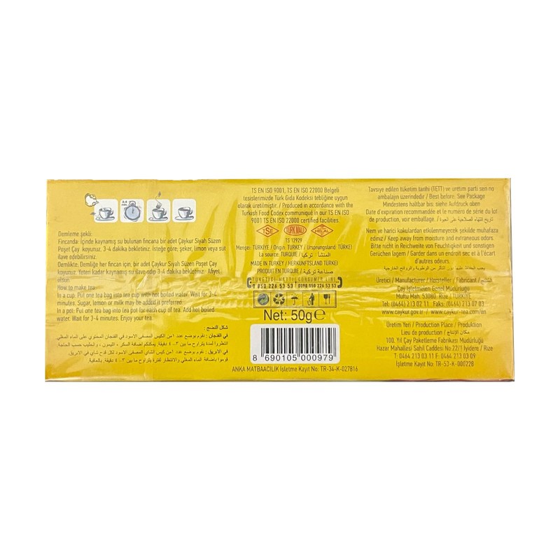 Turkish Black Tea Bags Çaykur- 2 package / Total 50