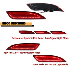 GTINTHEBOX for 2015 2016 2017 2018 Ford Focus Hatchback LED Rear Fog Bumper Reflector Brake Tail Sequential Turn Signal Lights Red Lens FO1185110, FO1184110