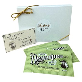 Asswipes Gag Gifts Funny Adult with Note Card - Individually Wrapped Flushable Wipes for Adults Funny Gifts for Men Birthday, Rude, Adult Humor, 3pc Set