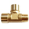 Uenede 2PCS Brass Tee Pipe Fitting 1/2" NPT Female x