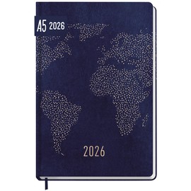 Häfft® Large Print Calendar 2026 with Extra Large Font & Numbers - Hardcover Weekly Planner "World" - Sustainable & Climate Friendly