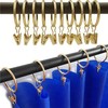 Curtain Rings with Hooks 14 Pack - Rustproof Metal Drapery