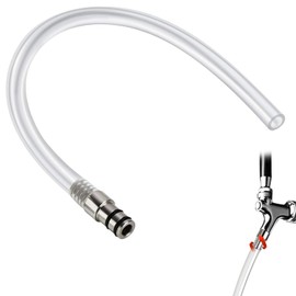 Growler Filler, 12'' Cut-to-Length Stainless Fitting Beer Jug Filler, 1/2'' O.D & 5/16'' I.D Hose Kegerator Bottle Filler with 2 Sealing O-Ring for Beer Outlet I.D 12.63-12.7mm Keg Beer Faucet