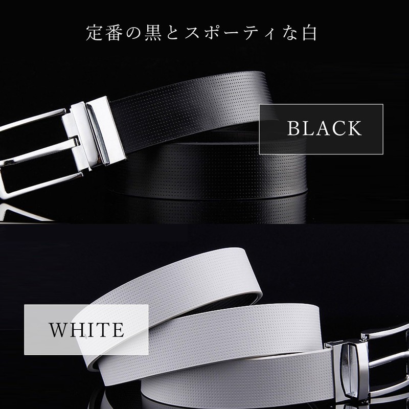 Ulterra Men's Golf Belt, White, Genuine Leather, Gift Box, Business,