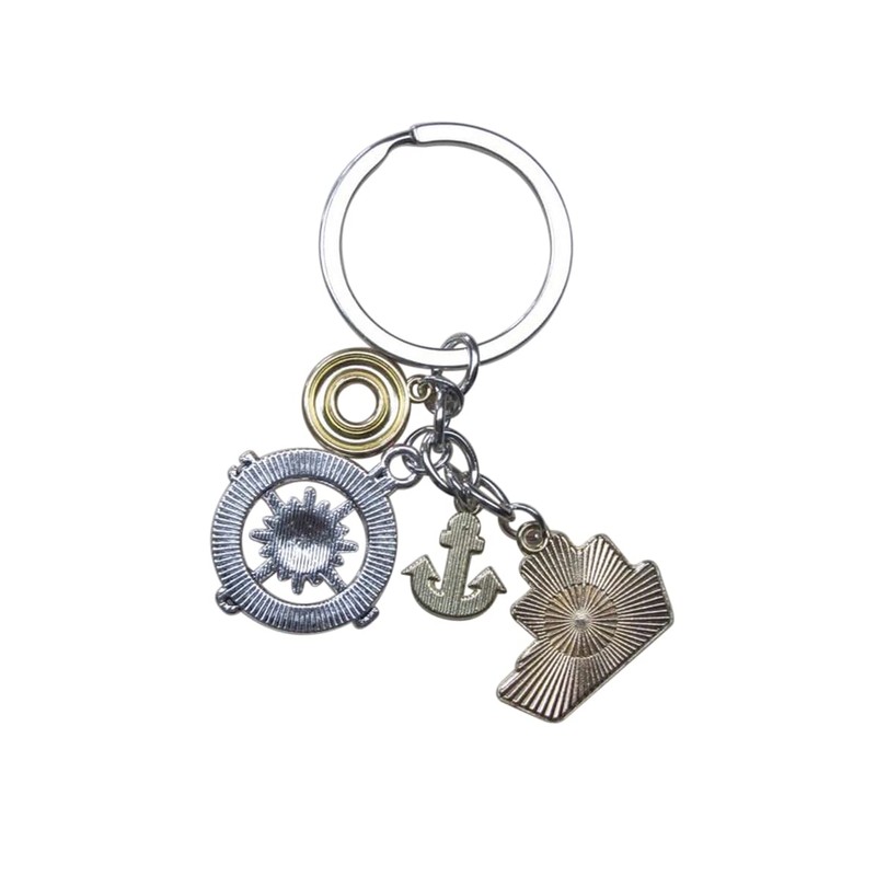 Key Ring Bag Charm Nautical Boat Compass Anchor Life Ring