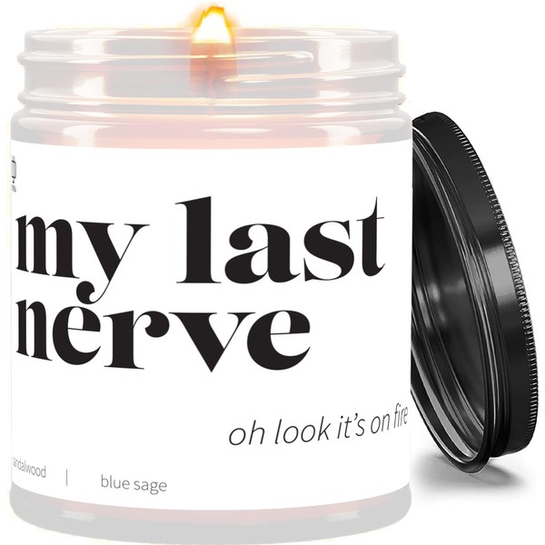 My Last Nerve Candle - Boss Lady Gifts for Women Candle, Scented Candles for Women, Candles Gifts for Women Gag Gift for Adults, Gifts for Her Boss Lady, Aromatherapy Soy Candles, Regalos Para Mujer