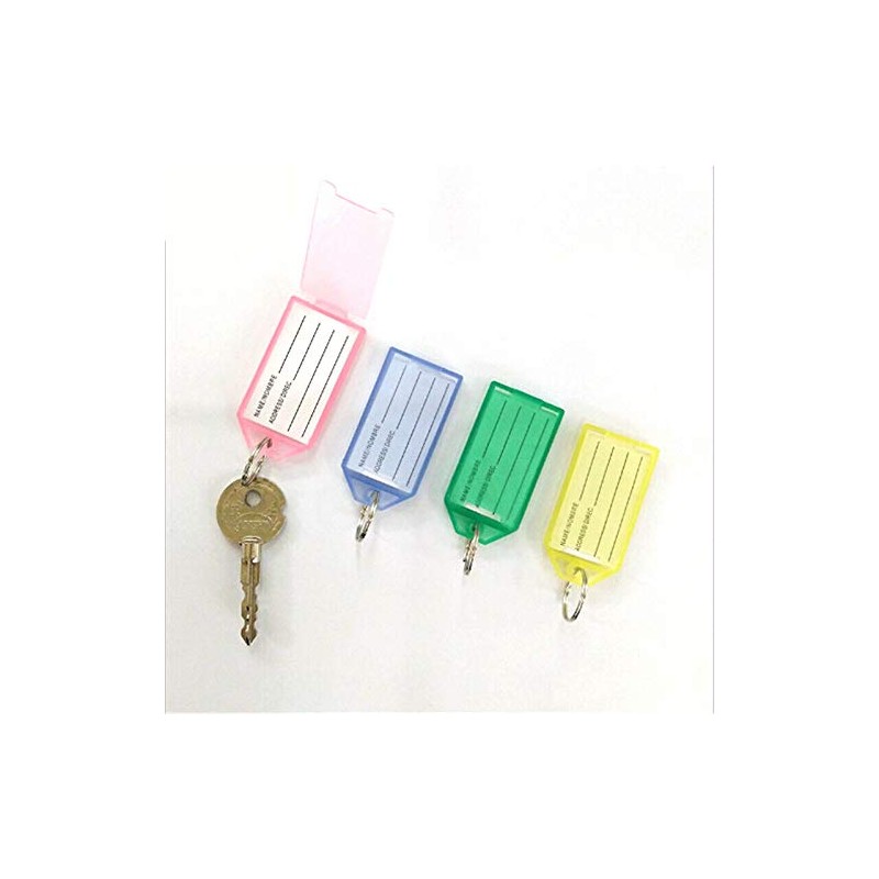 SENRISE Plastic Keychains for Luggage, Name Tag with Split Ring,