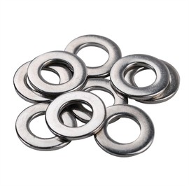 HIFROM 100pcs M10 Flat Washers 304 Stainless Steel Metric Flat Washers Set for Bolt Screw (M10X20X2mm)