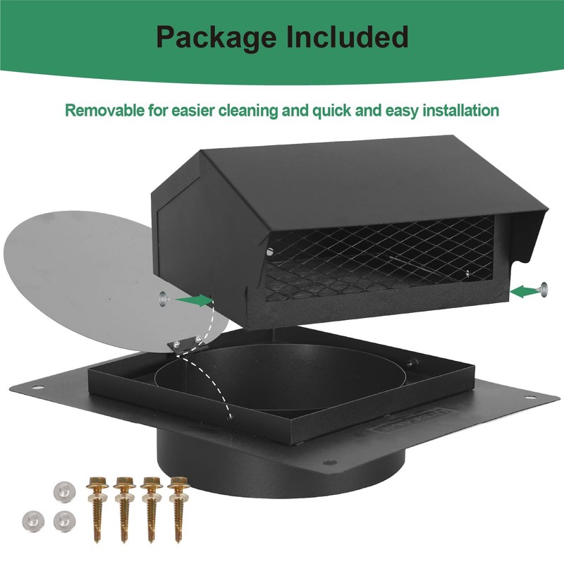 LTSEAME 8 inch Roof Vent Cap, Removable Roof Vent, Bathroom