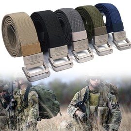 Cinturón Táctico para Hombre, Cinturón Táctico Cinturones Militares para Hombres de Alta Resistencia, Aparejo de Senderismo Militar, para Supervivencia Caza Montañismo Trabajo Seguridad Construcción.