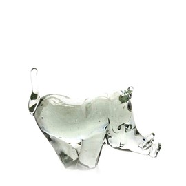 Hand Made Recycled small Glass Warthog Sculpture [O81-D]