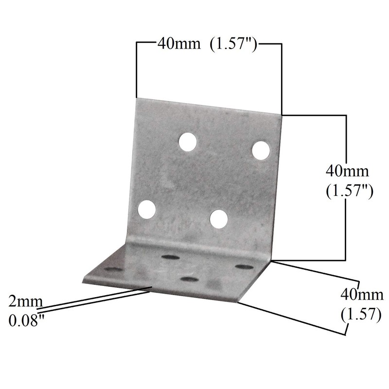 12x Corner Braces Brackets Plates, Heavy Duty Wooden Angle, Metal