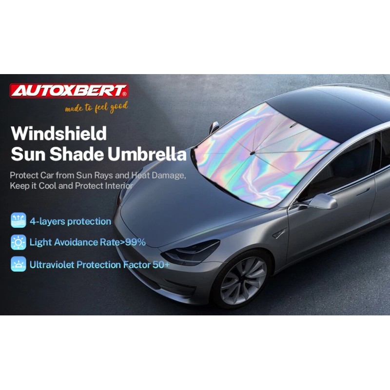 AUTOXBERT 3xWindshield Sun Shade Foldable Car Umbrella Front Side Window
