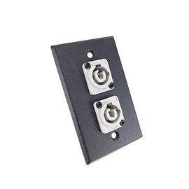 usbargainsound ProCraft Black Wall Plate 2 Power Out Gray AC Jacks, Mates w/Neutrik Powercon