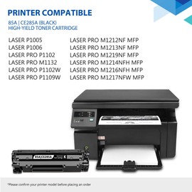 Compatible 85A CE285A Black Toner Cartridge with Chip (2-Pack) Replacement for HP CE285A 85A Toner Cartridge Works with Laser Pro P1102, P1109 Series, Laser Pro MFP M1212, M1217 Series Printer