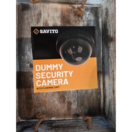 Savito Dummy Security Camera With Flashing Light NIB Black Plastic No Wiring