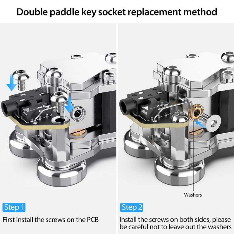 Double Paddle Key Socket Replacement - CW Key Automatic Stainless