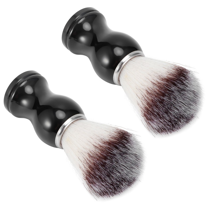 2PCS Men Portable Synthetic Nylon Beard Brush Salon Face Cleaning
