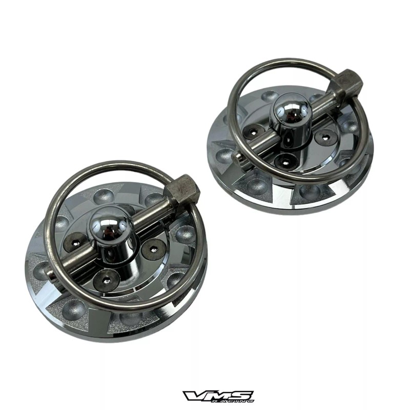 VMS RACING CHROME UNIVERSAL DUMMY FAKE RACING HOOD PIN APPEARANCE